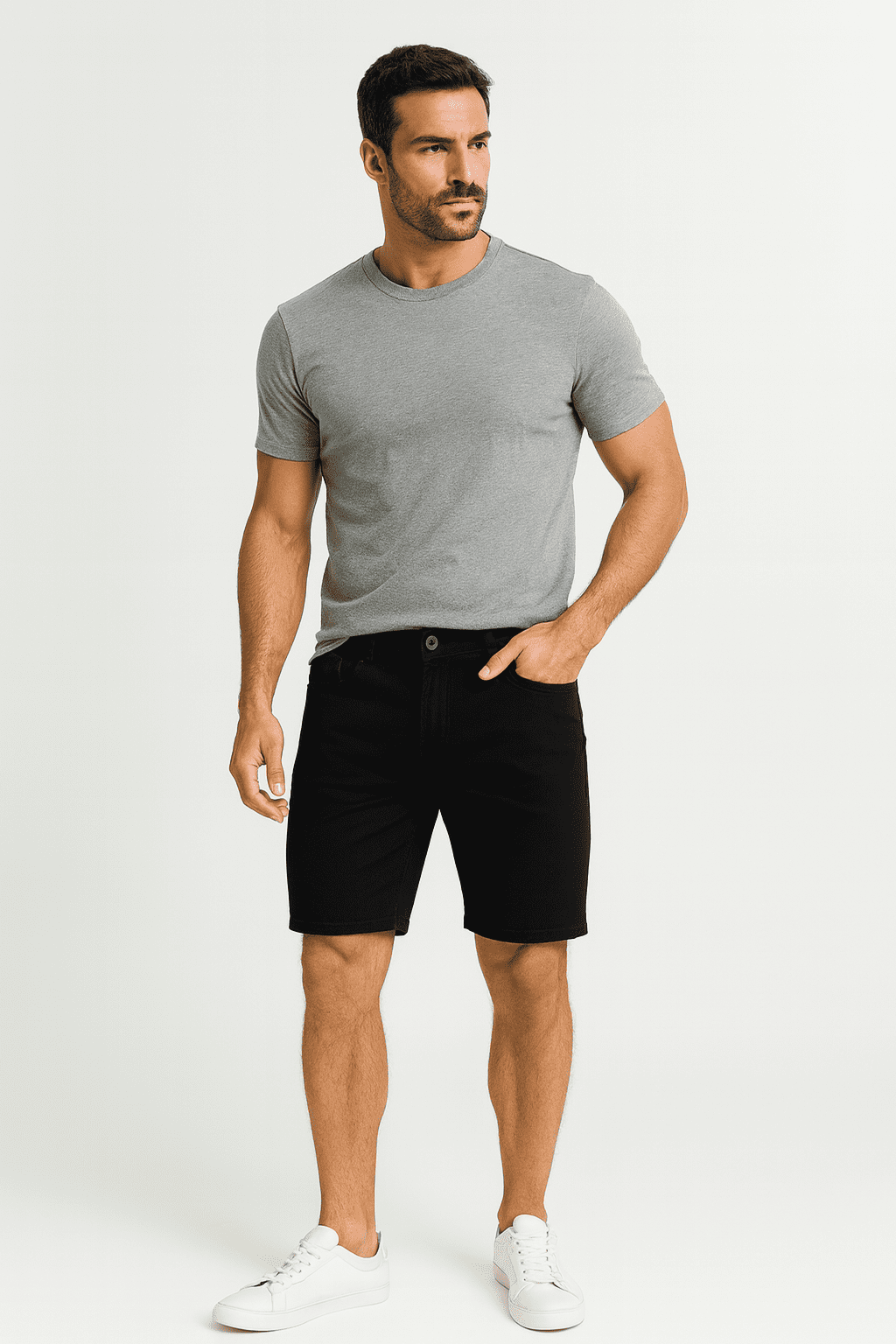 Bermuda Jeans In-Use Preto