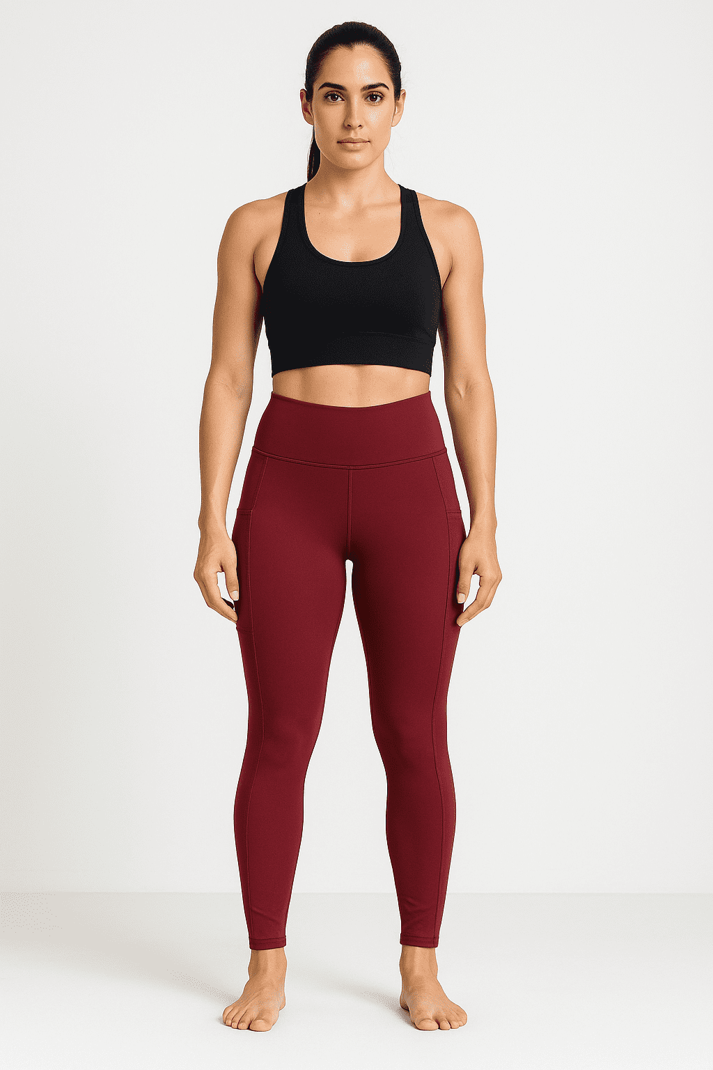 Calça Legging JD Fitness Com Bolso Vinho