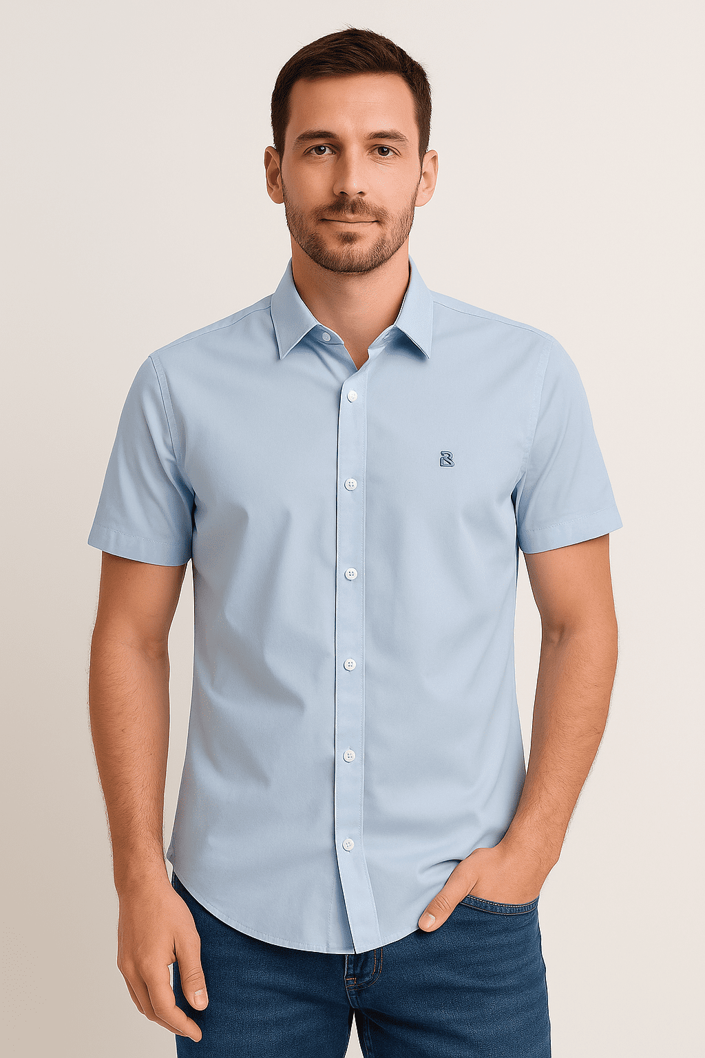 Camisa Manga Curta Brothers Azul Claro