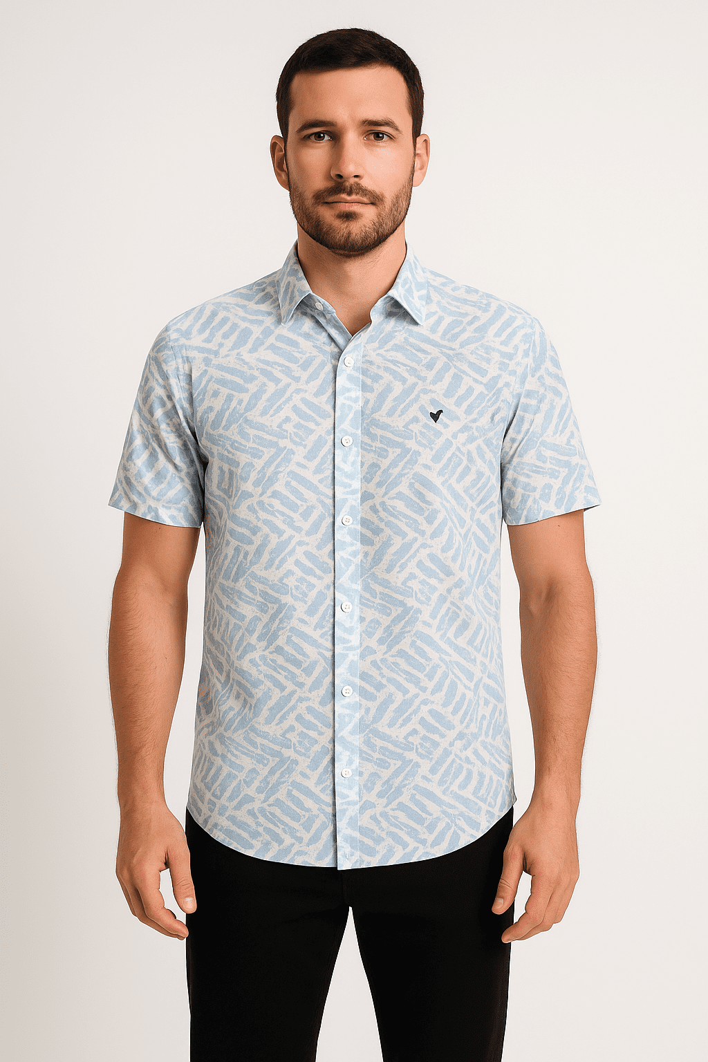 Camisa Manga Curta Wollp Branca Com Estampa