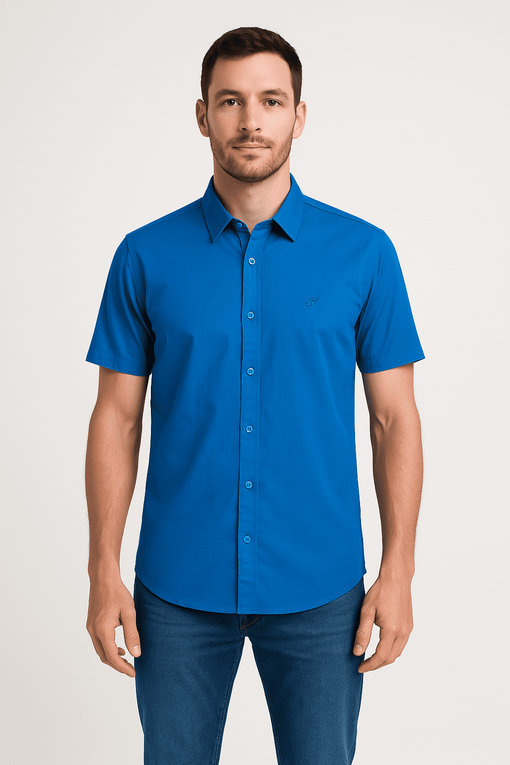 Camisa Manga Curta Wollp Azul