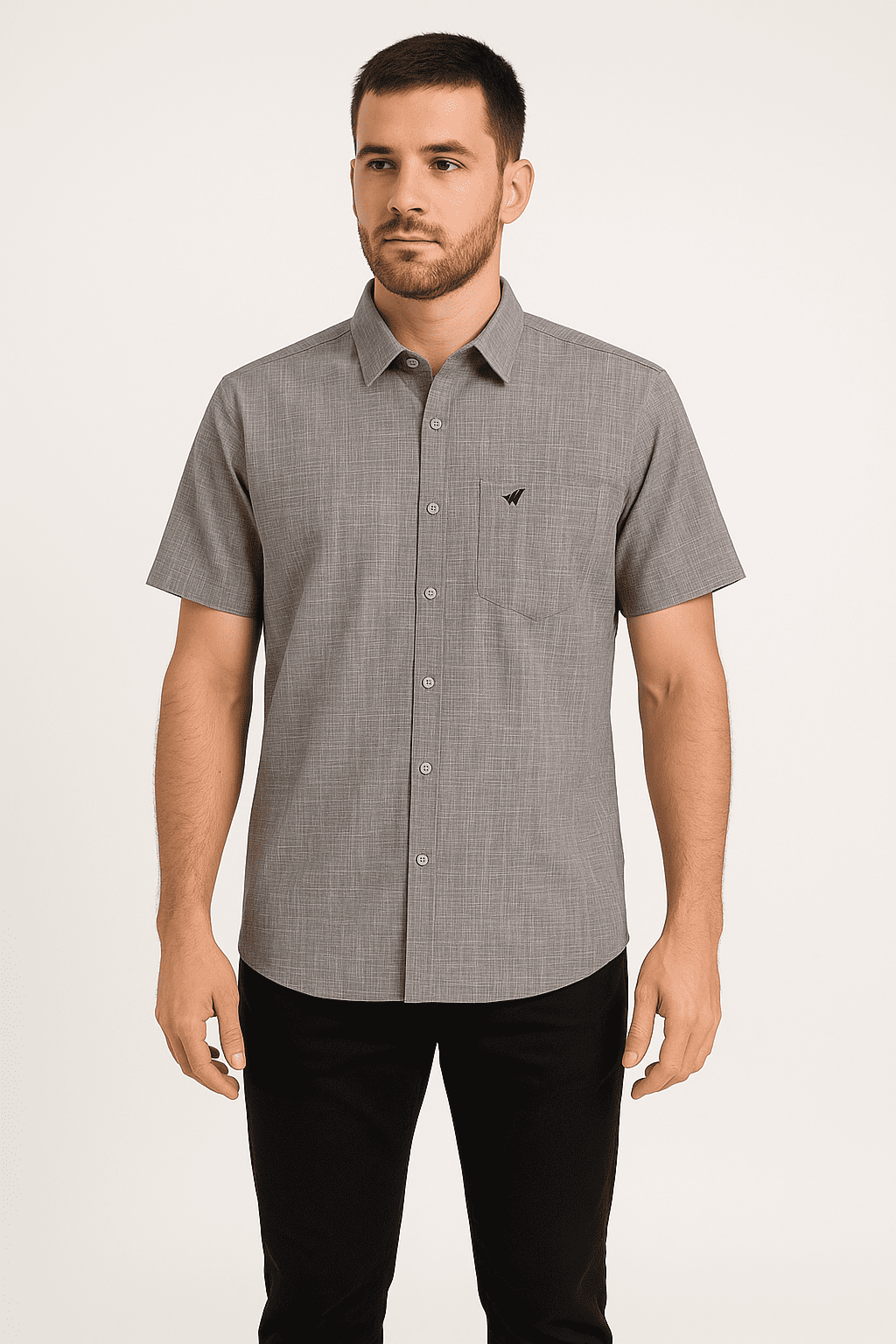 Camisa Manga Curta Wollp Cinza