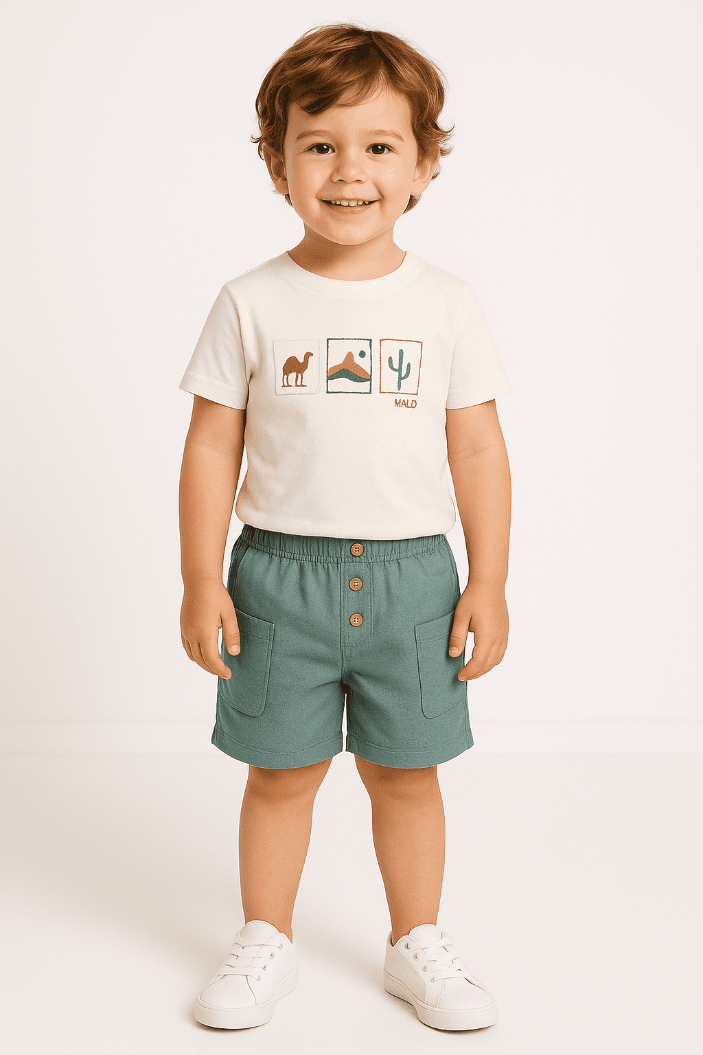 Conjunto Brandili Mundi Branco Estampado