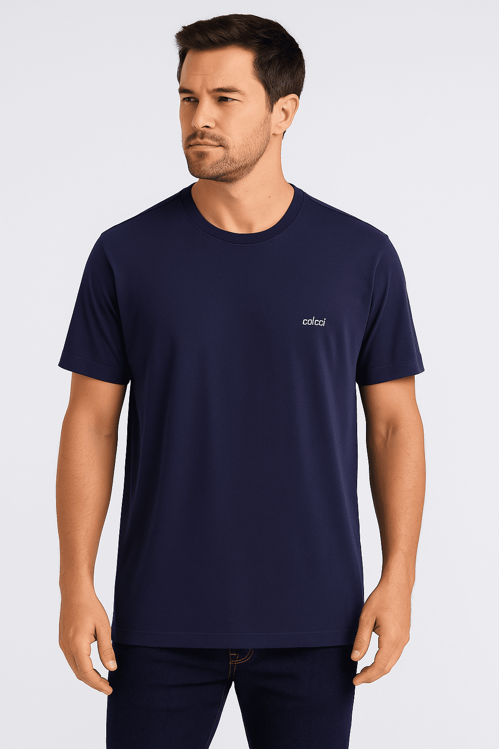 Camiseta Gola Lisa Colcci Azul Escuro
