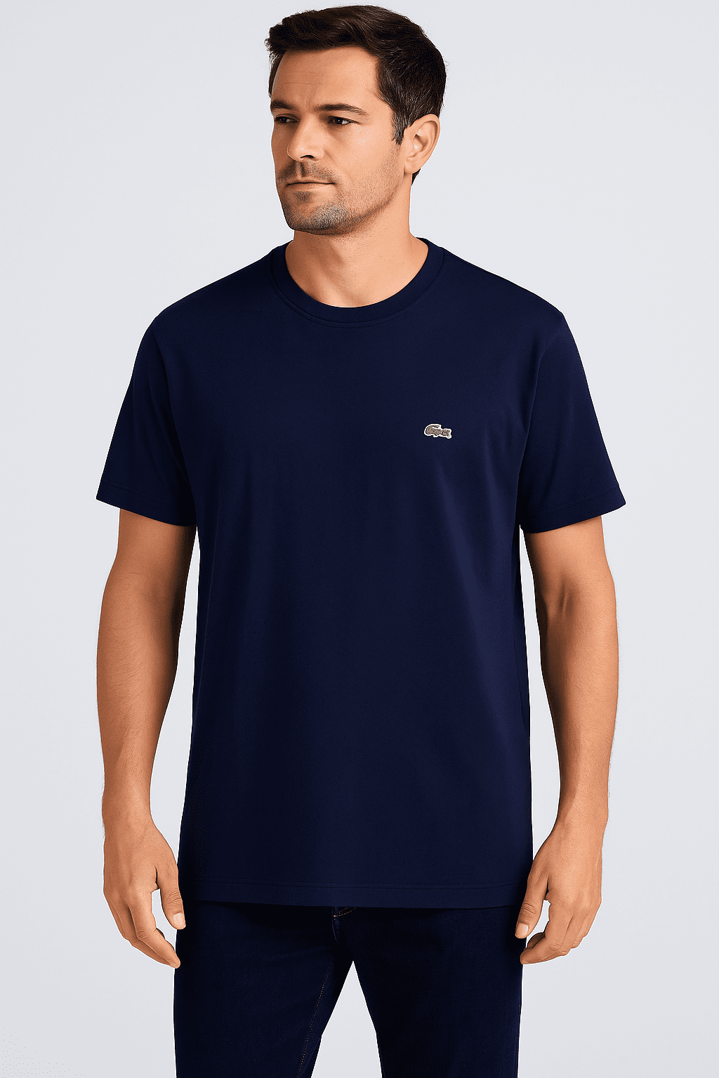 Camiseta Lacoste Gola Lisa Azul