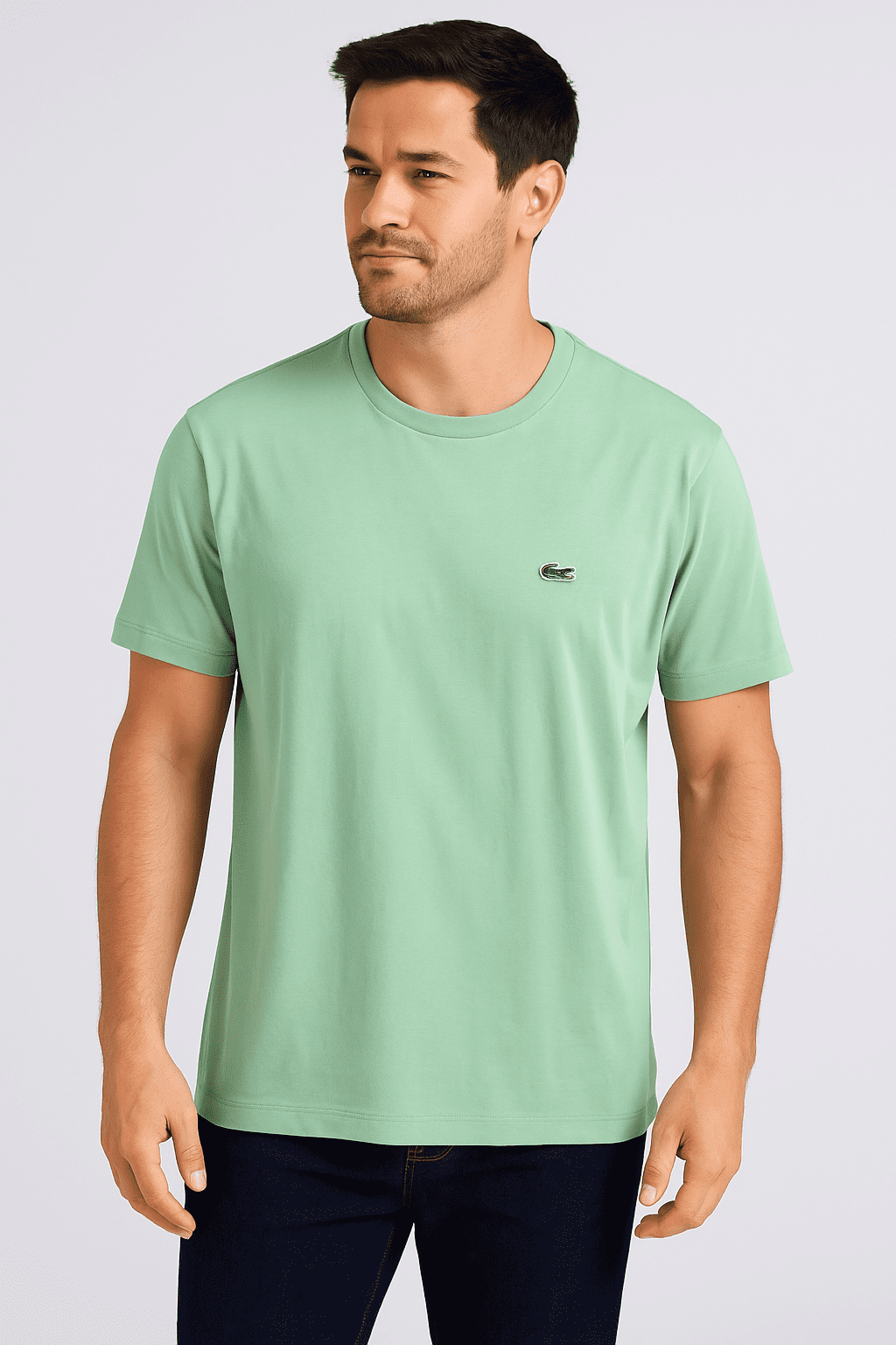 Camiseta Lacoste Gola Lisa Verde Claro