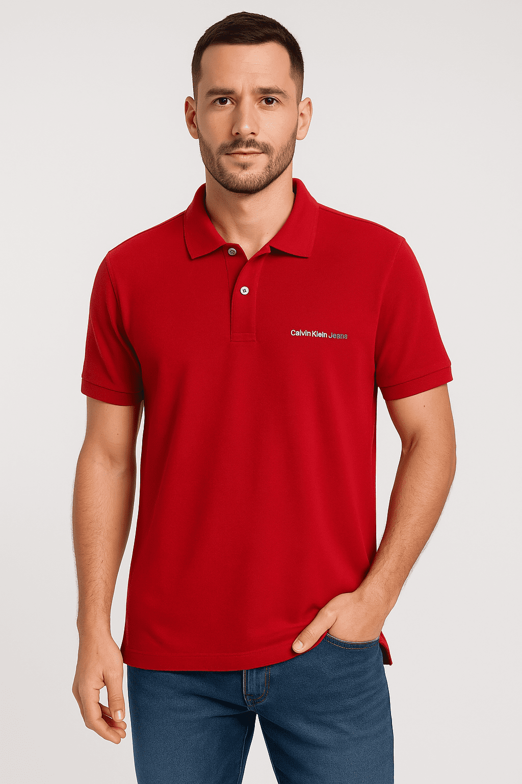 Camiseta Polo Calvin Klein Vermelho