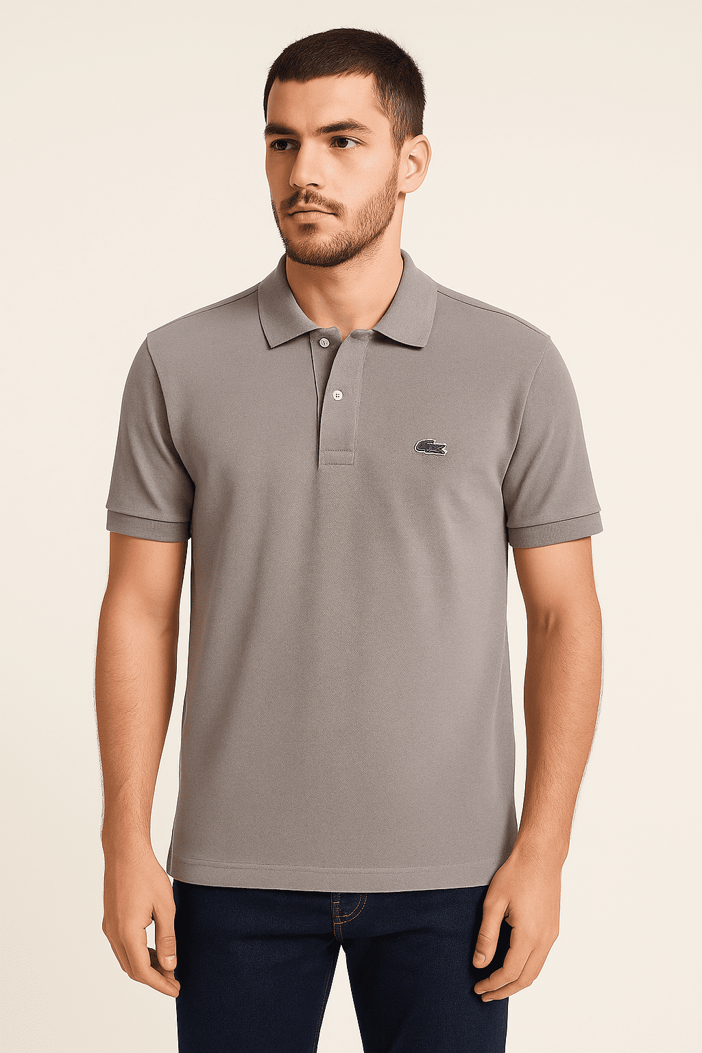 Camiseta Polo Lacoste Cinza