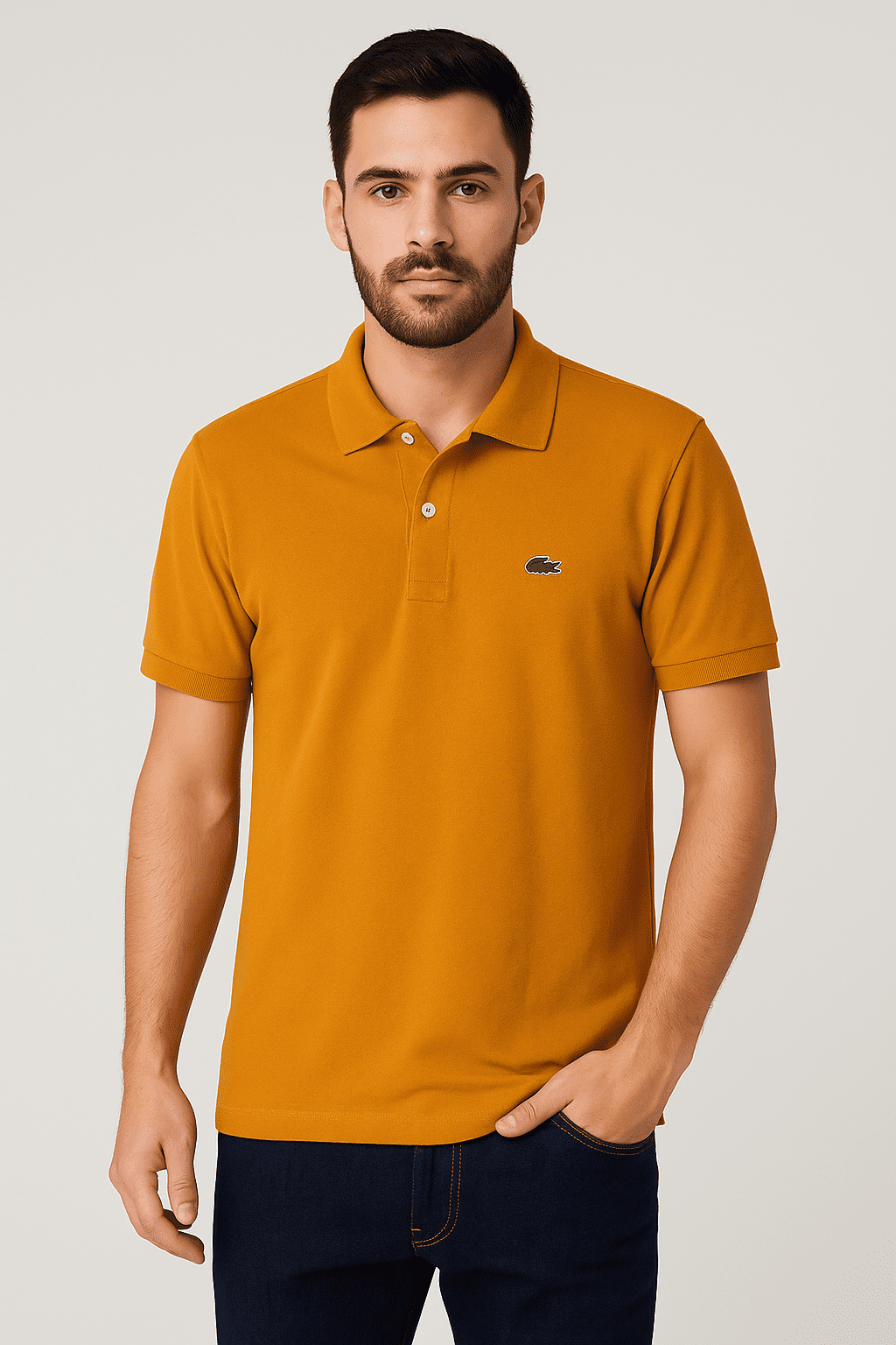 Camiseta Polo Lacoste Laranja Queimado