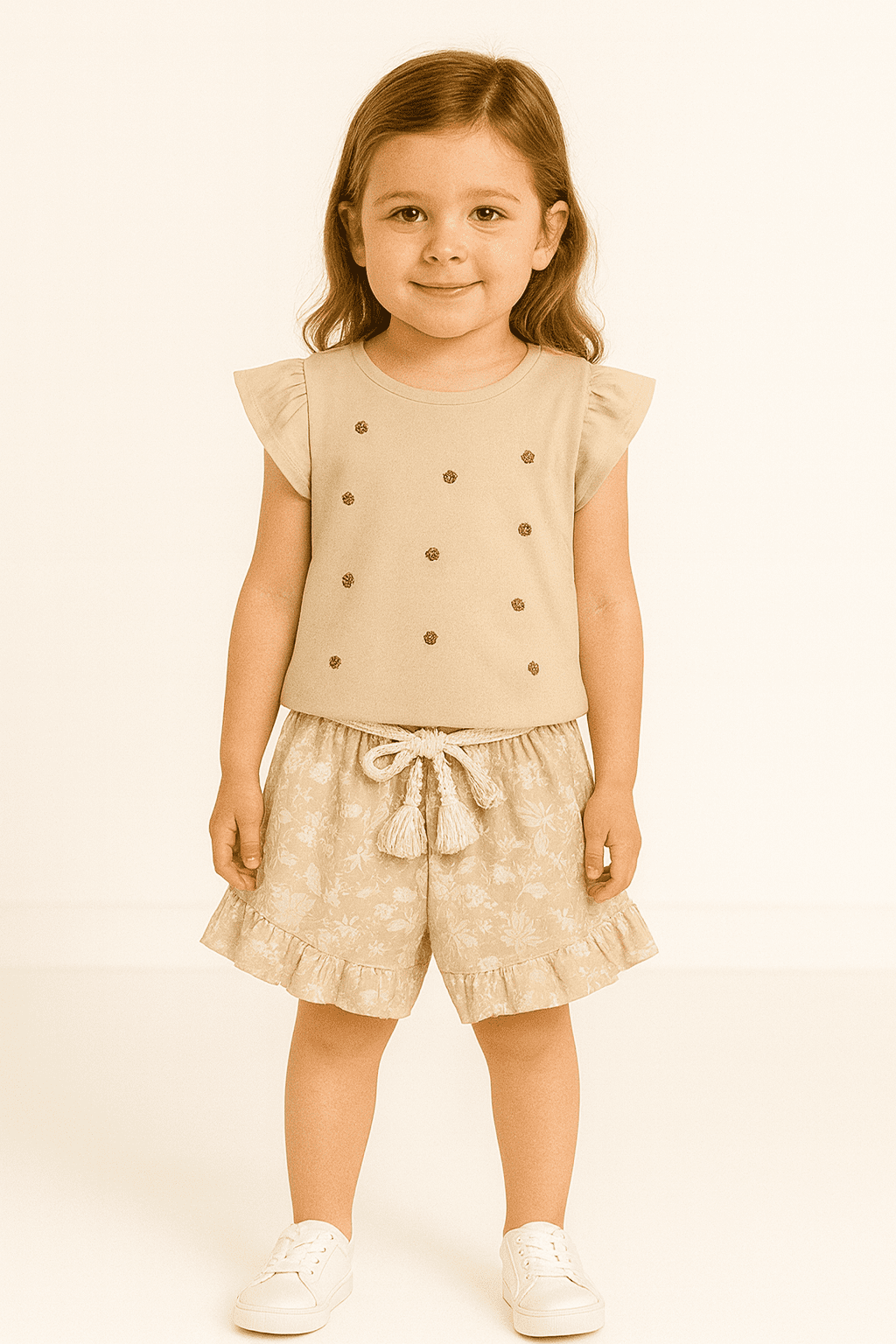 Conjunto Brandili Mundi Bege e Branco