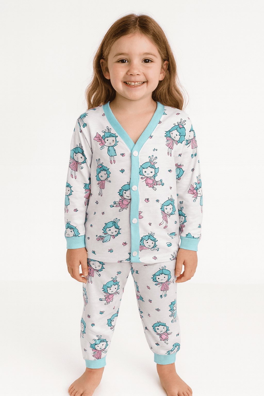 Pijama Modalle Branco Estampado