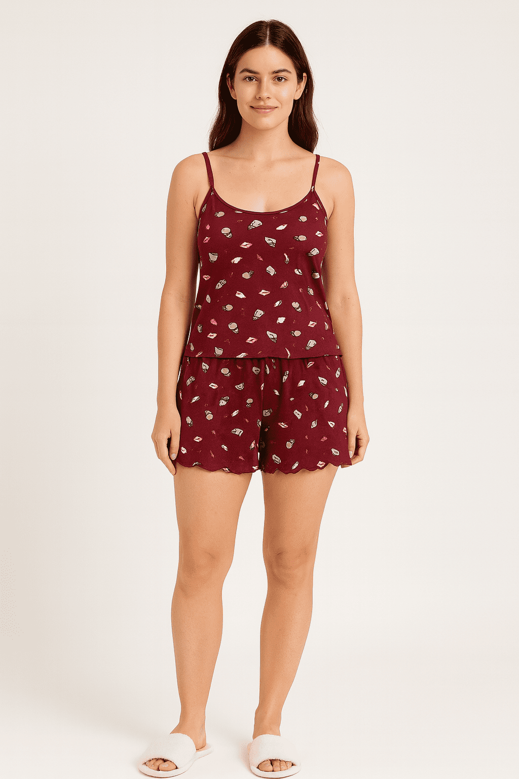 Pijama Modalle Estampado Vinho