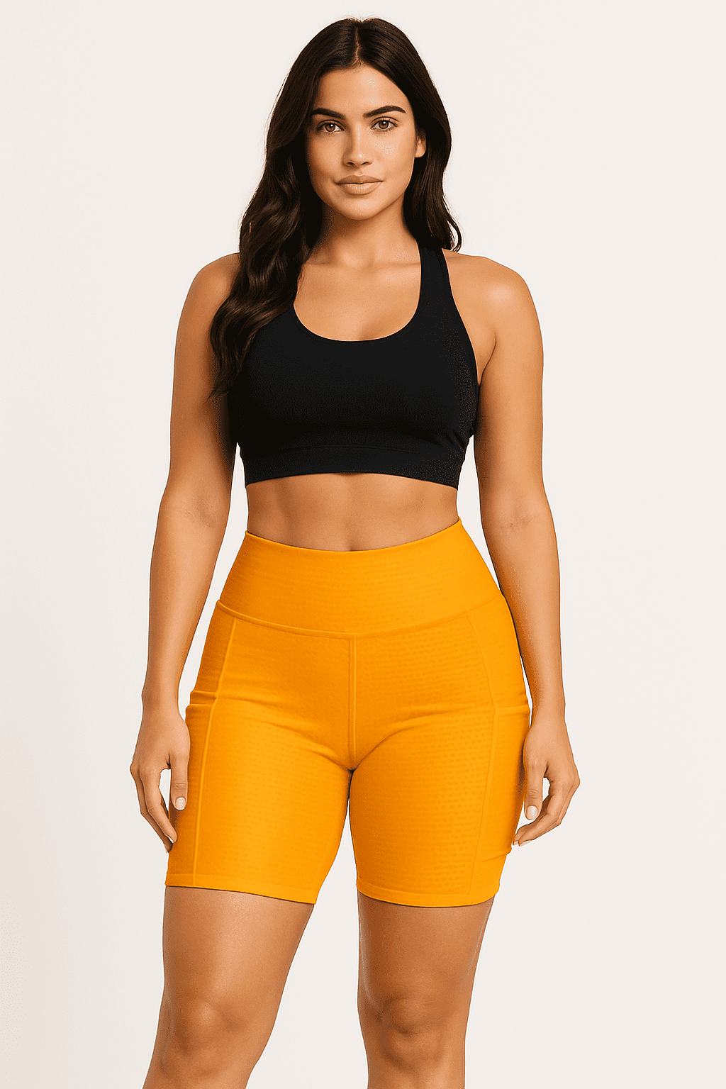 Short Fitness JD Fitness Com Bolso Amarelo