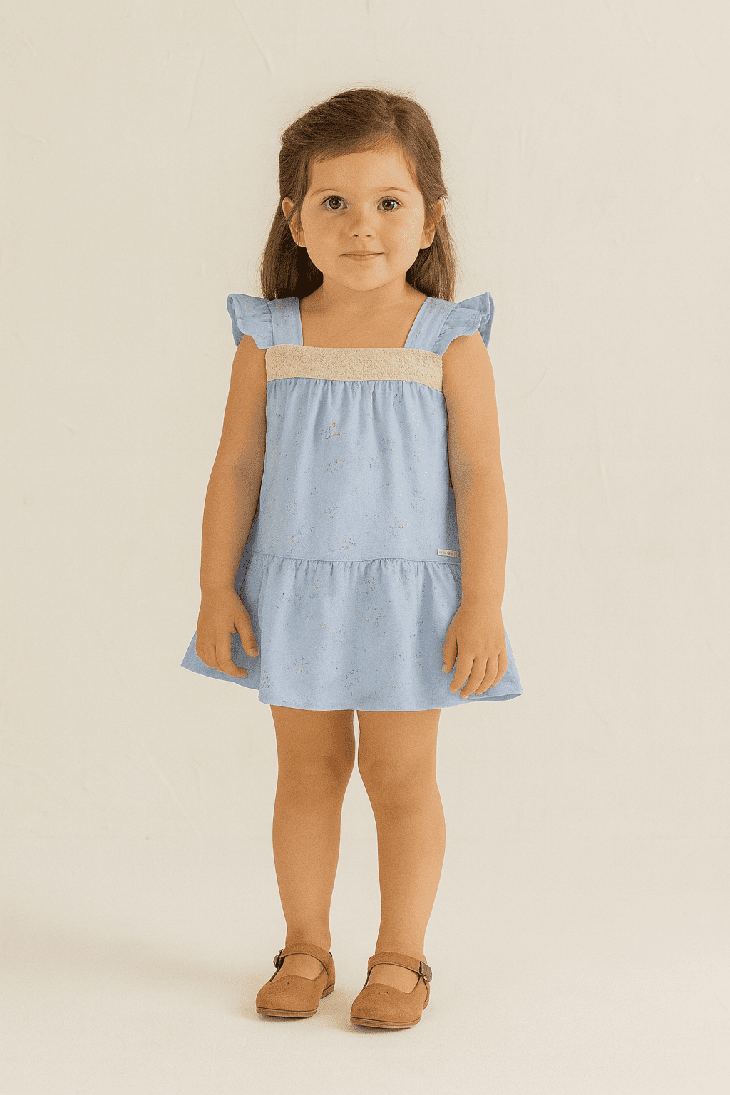 Vestido Brandili Mundi Azul Estampado