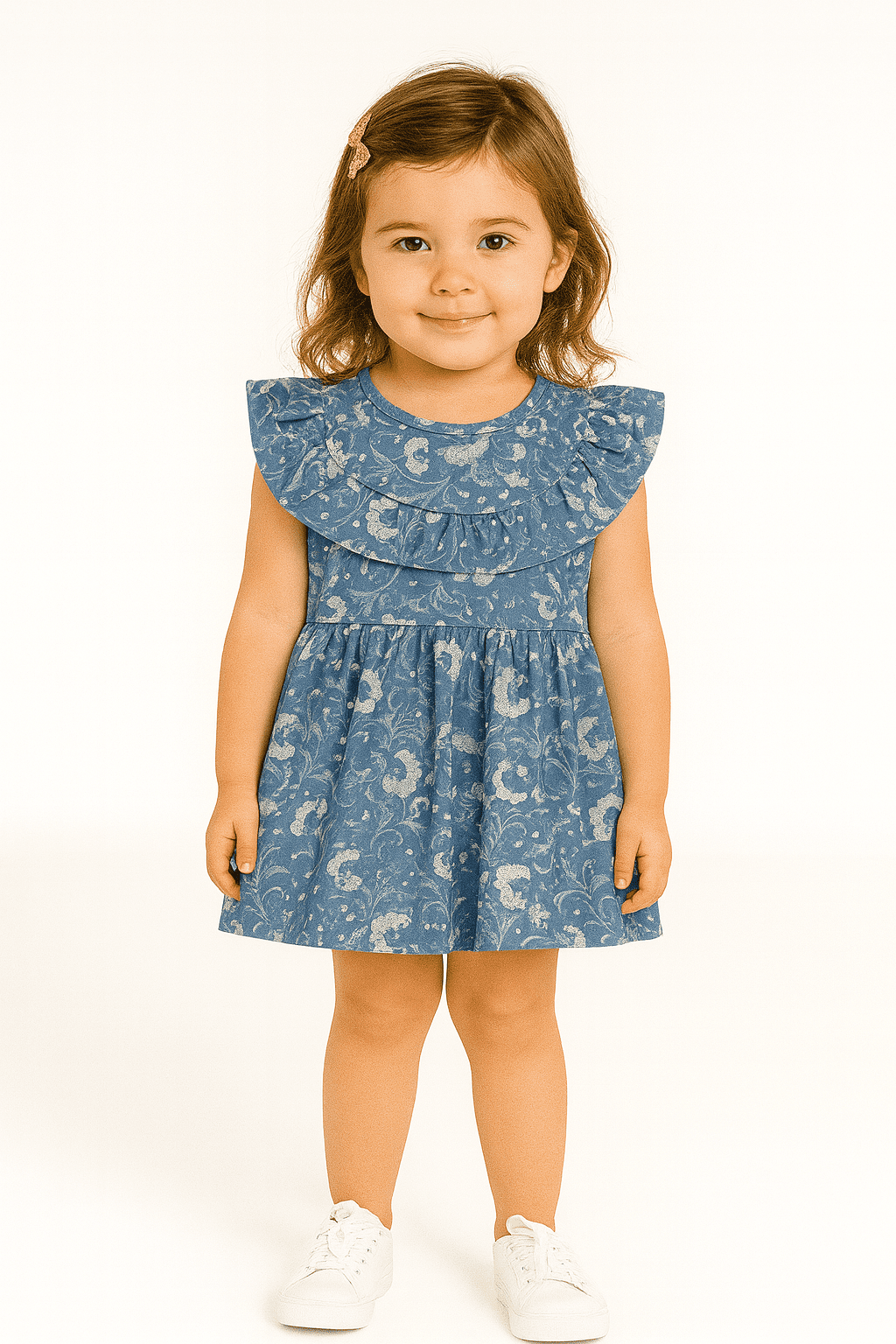 Vestido Brandili Mundi Azul Estampado