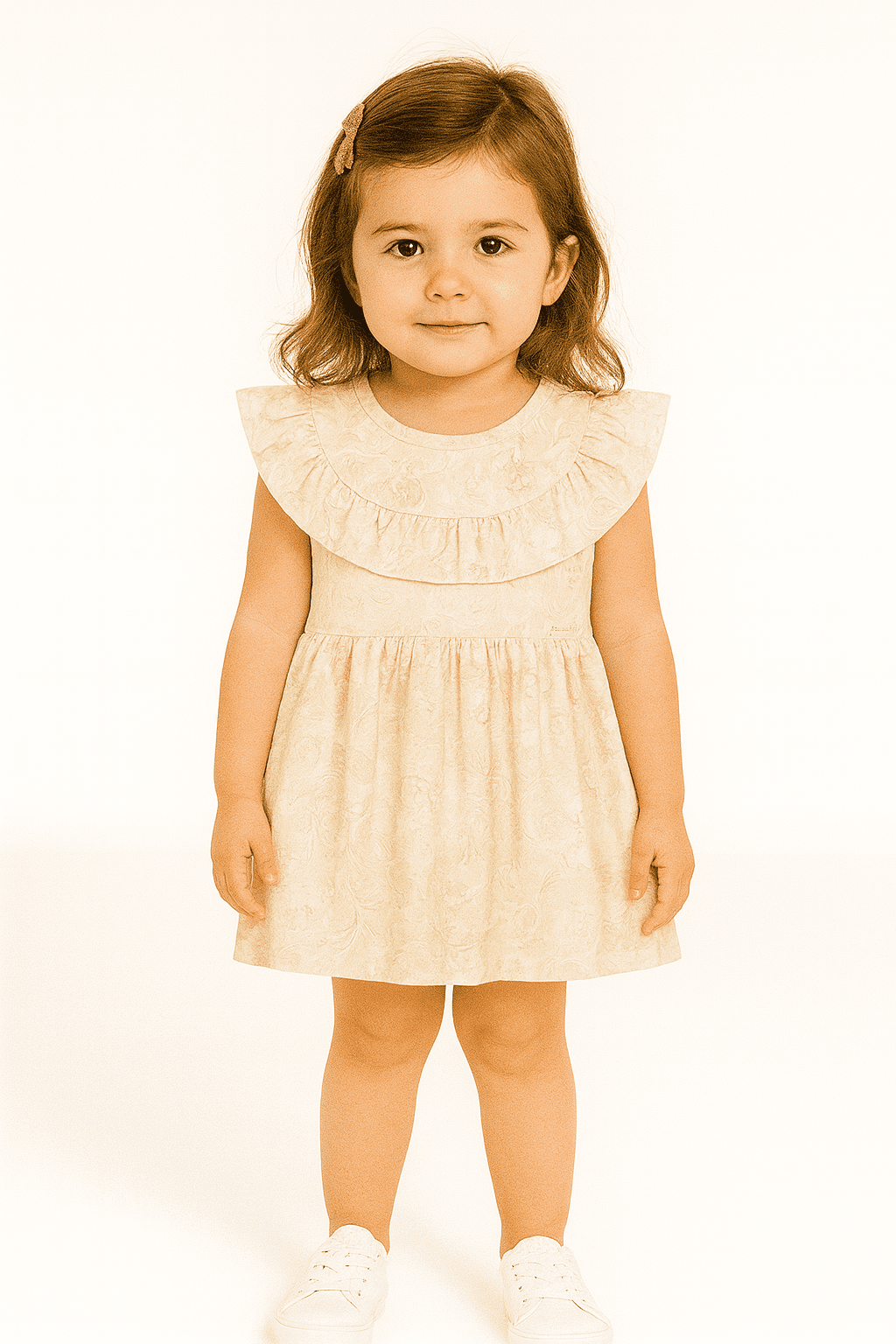 Vestido Brandili Mundi Bege Estampado