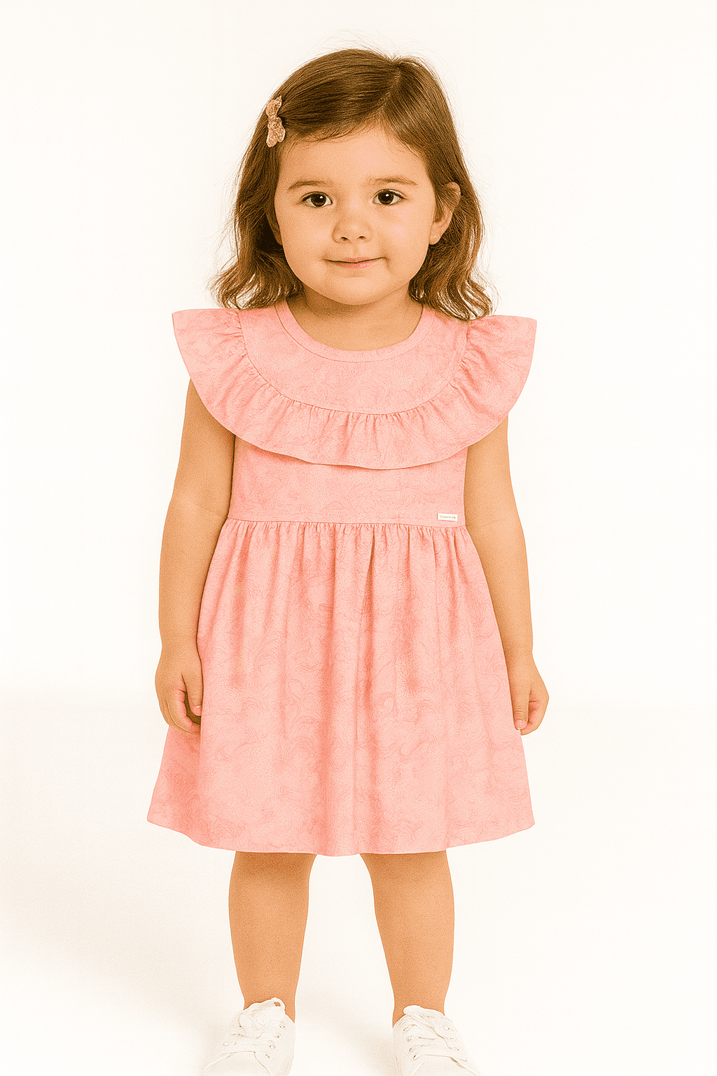 Vestido Brandili Mundi Rosa Estampado