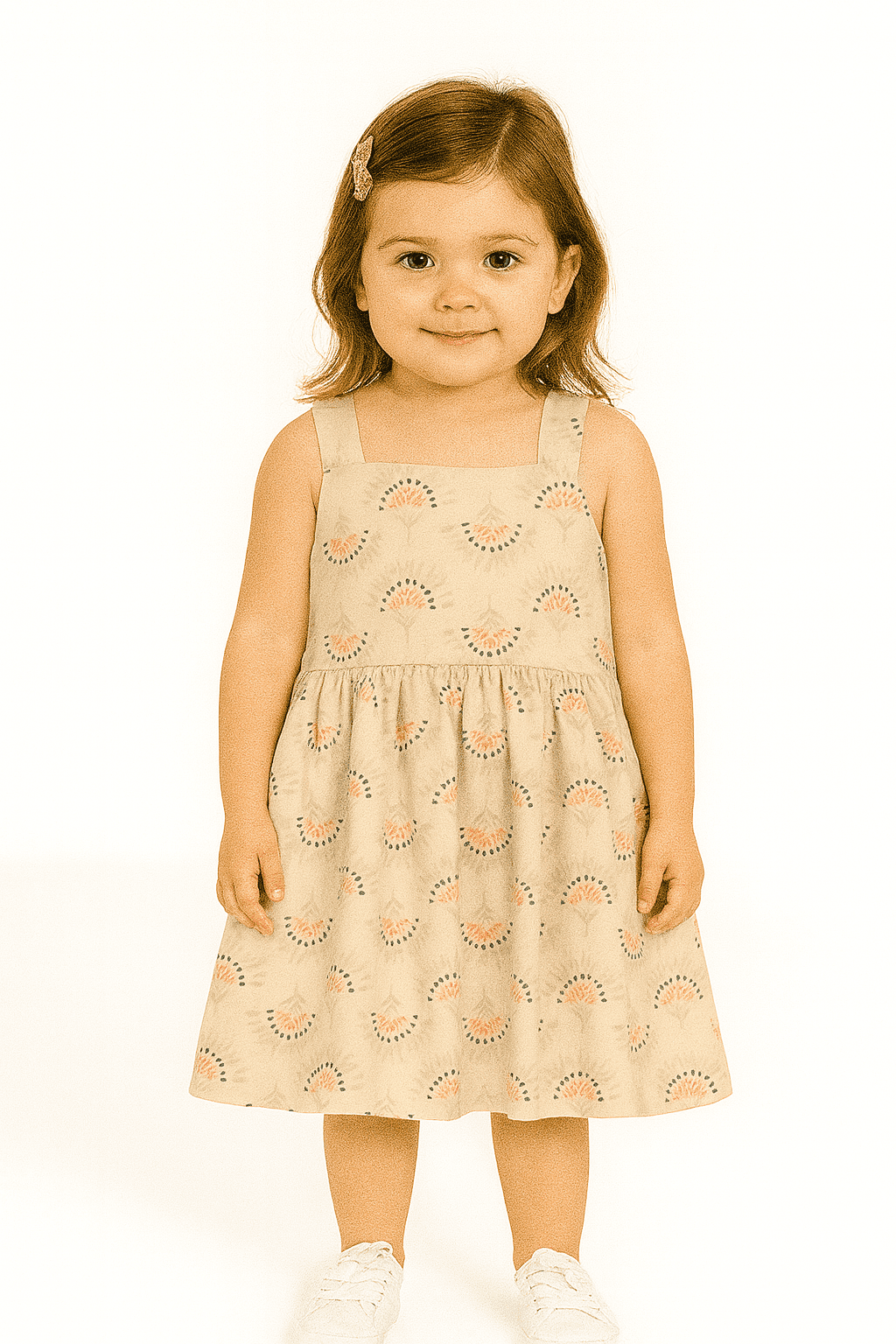 Vestido Brandili Mundi Bege Estampado