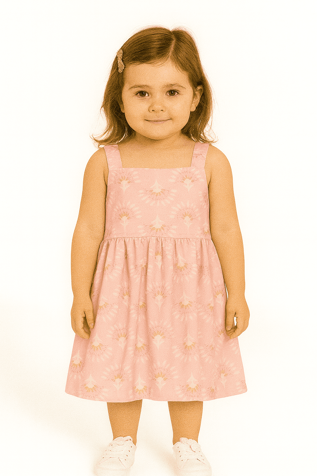 Vestido Brandili Mundi Rosa Estampado