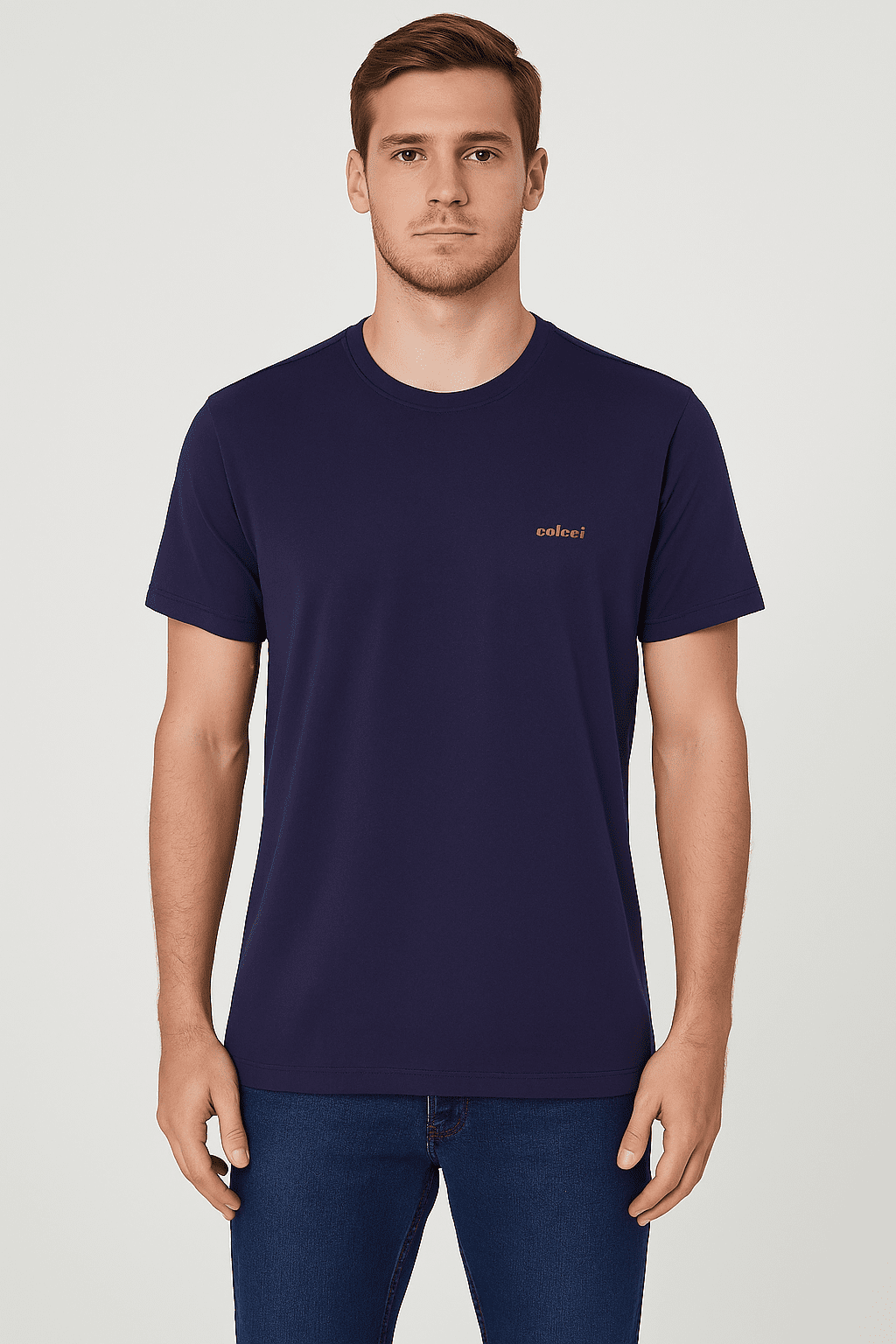 Camiseta Gola Lisa Colcci Azul Escuro