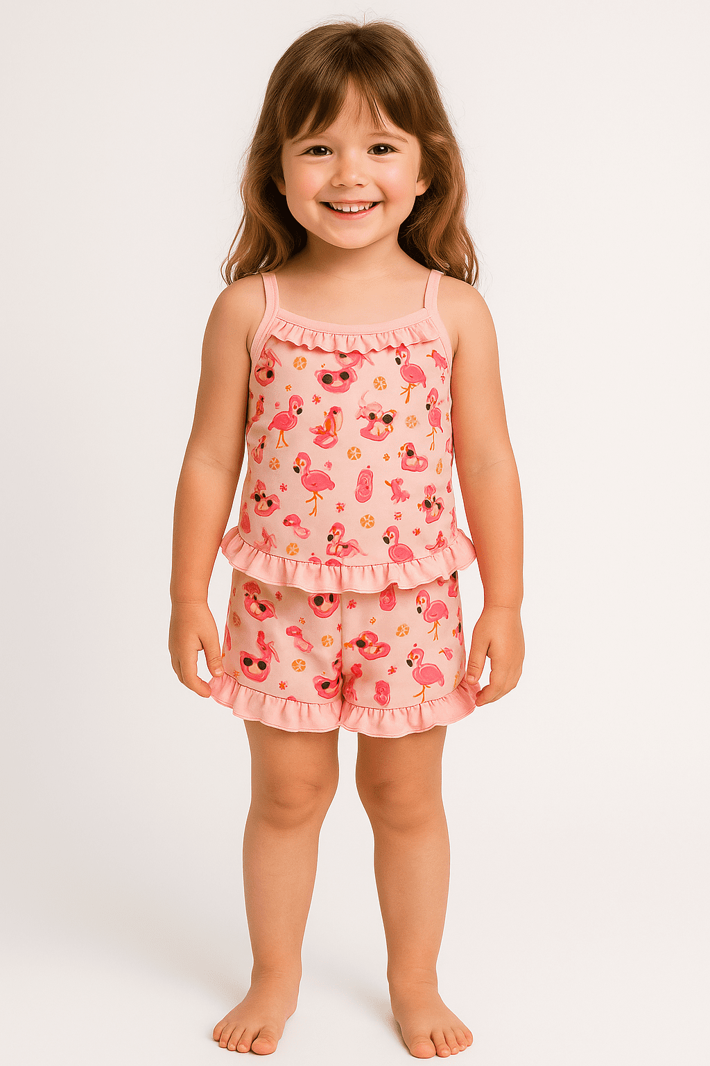 Pijama Modalle Salmão Estampado